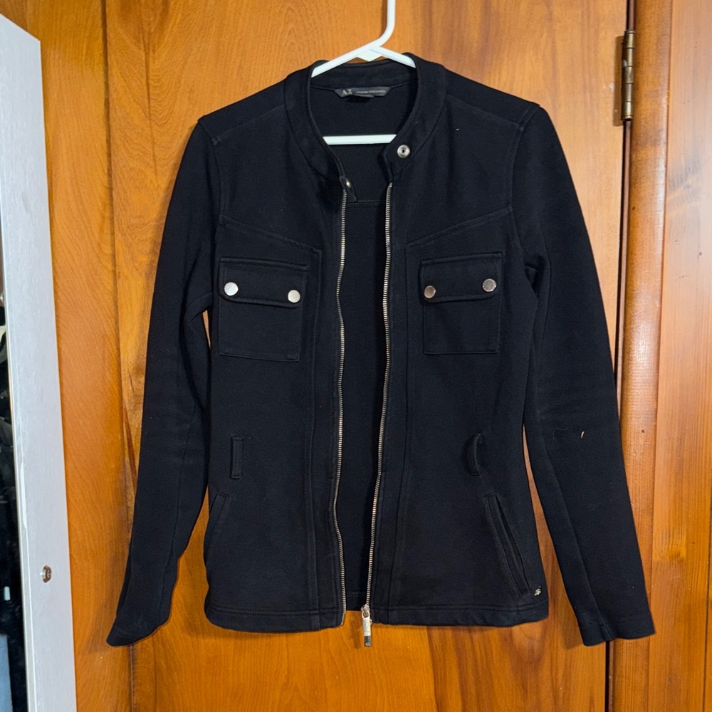 Armani Exchange Black Military-Style Utility Jacket